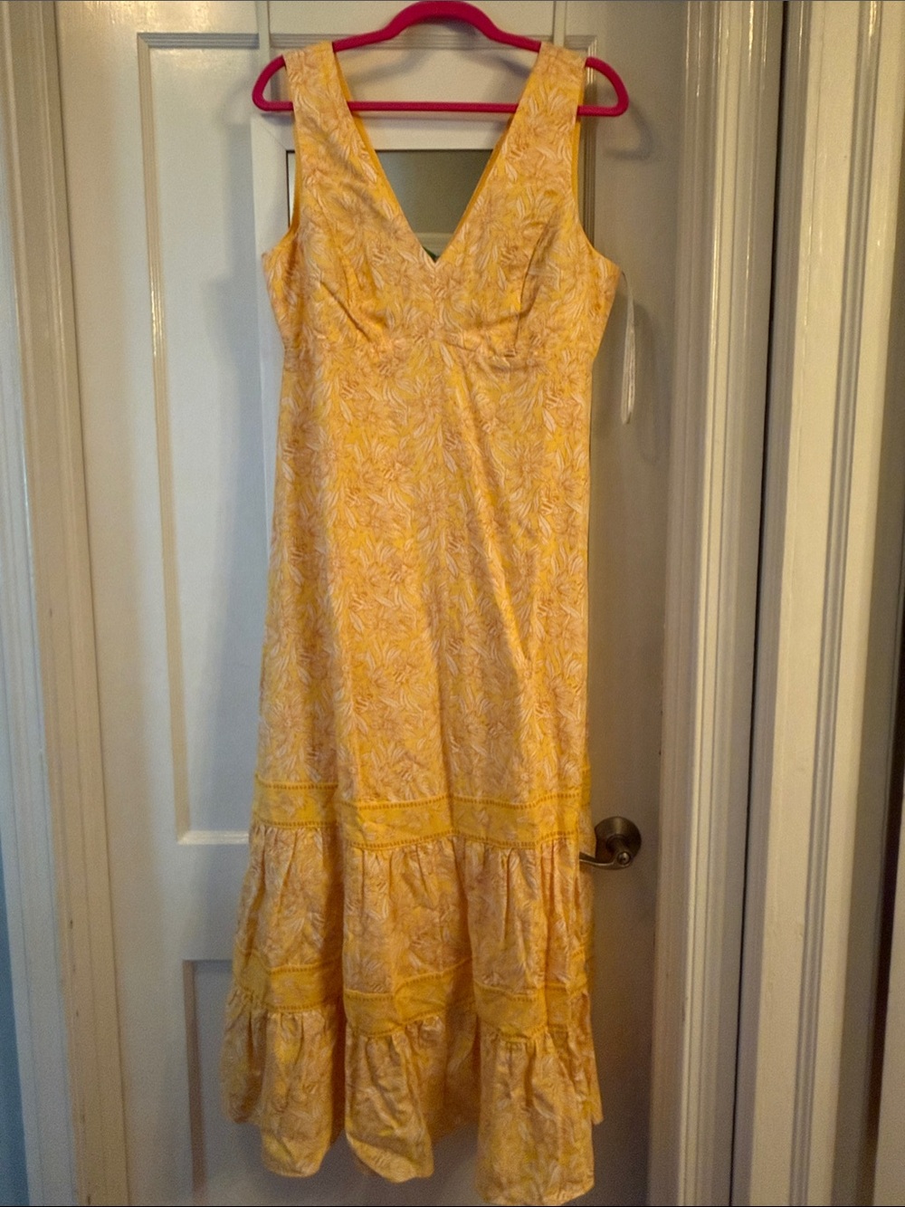 Lilly Pulitzer Avlyn Yellow V-Neck Tiered Maxi Dress